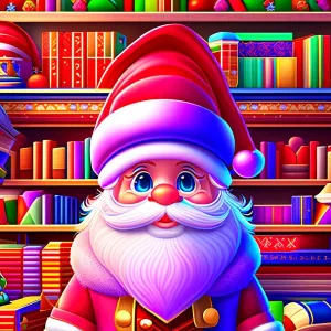 Le père Noël et le gorille à la bibliothèque