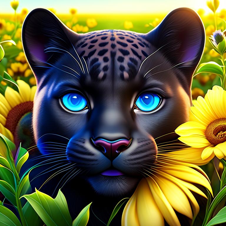 The Mysterious Sunflower Field and the Silent Panther