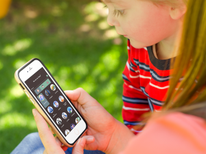 mockup of a littl boy in an interactive storytelling experience using the koalia stories app